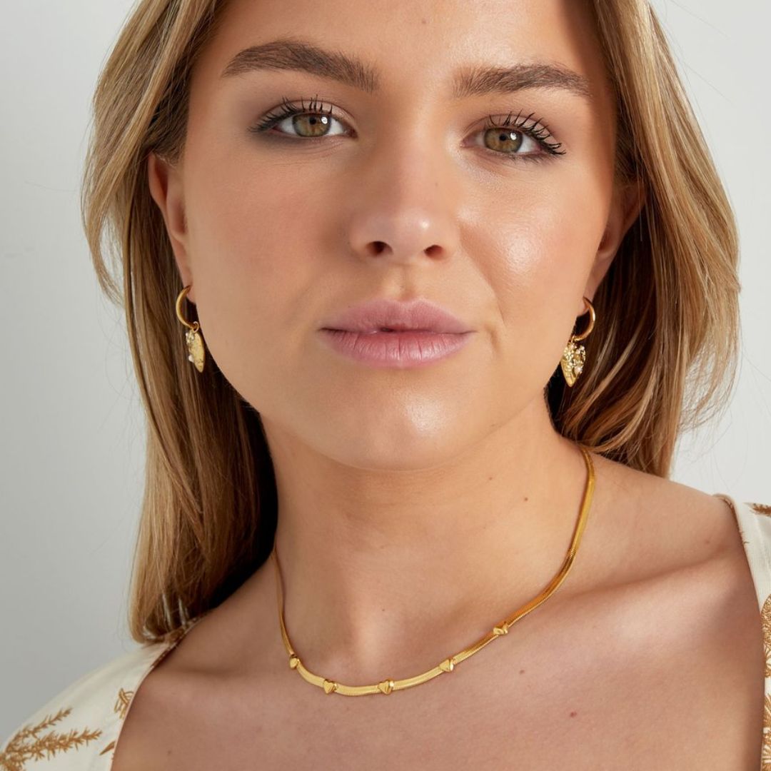 Damen Halskette gold 'Herzen'