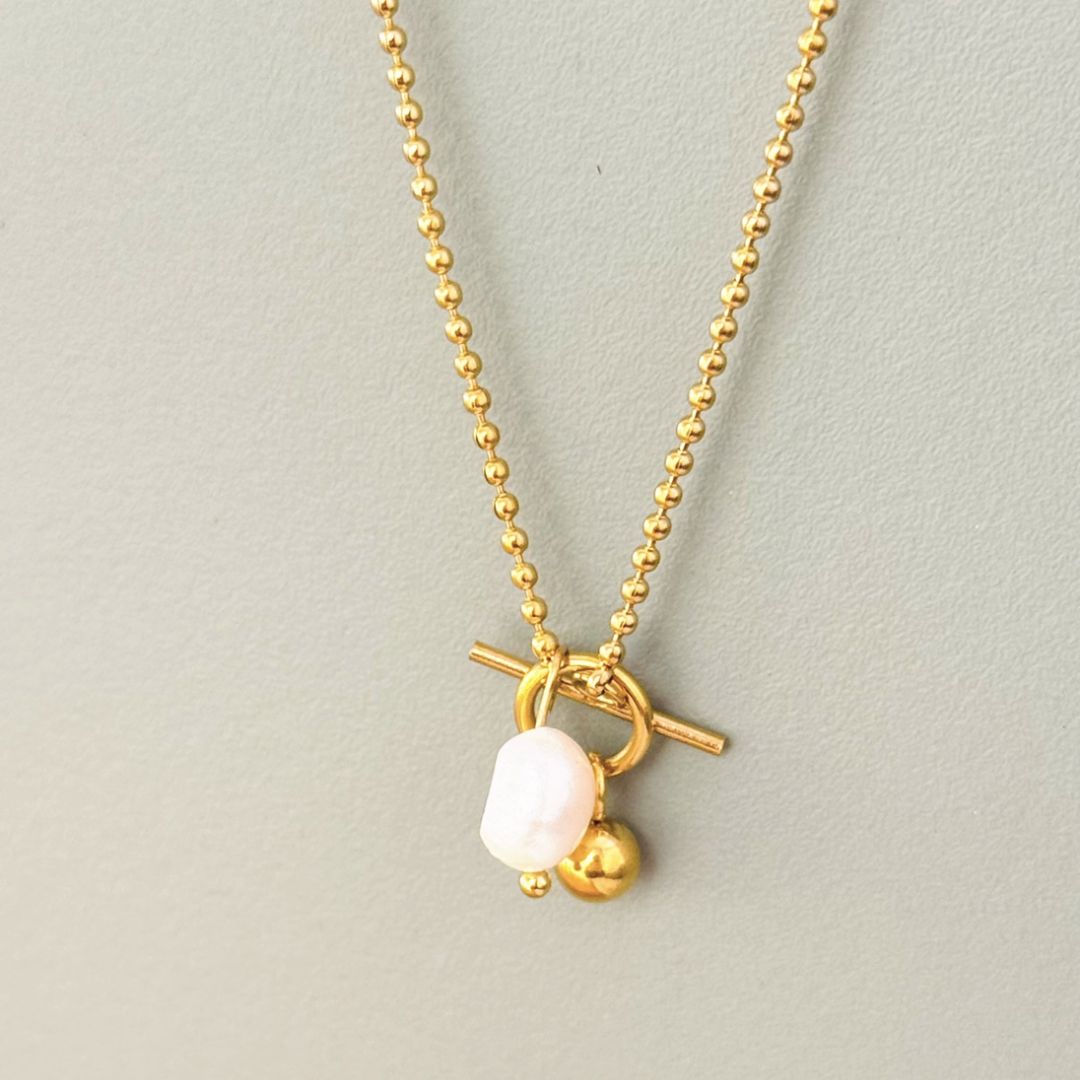 Damen Halskette gold mit Perle 'Irma'