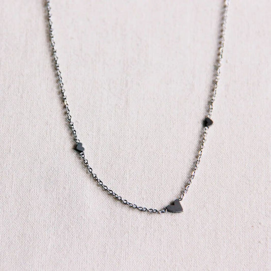 Damen Halskette mit 3 Mini-Herzen silber