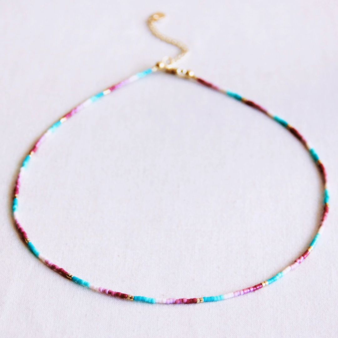 Damen Kette mit Miyuki Perlen 'Zuckerwatte-Liebe'