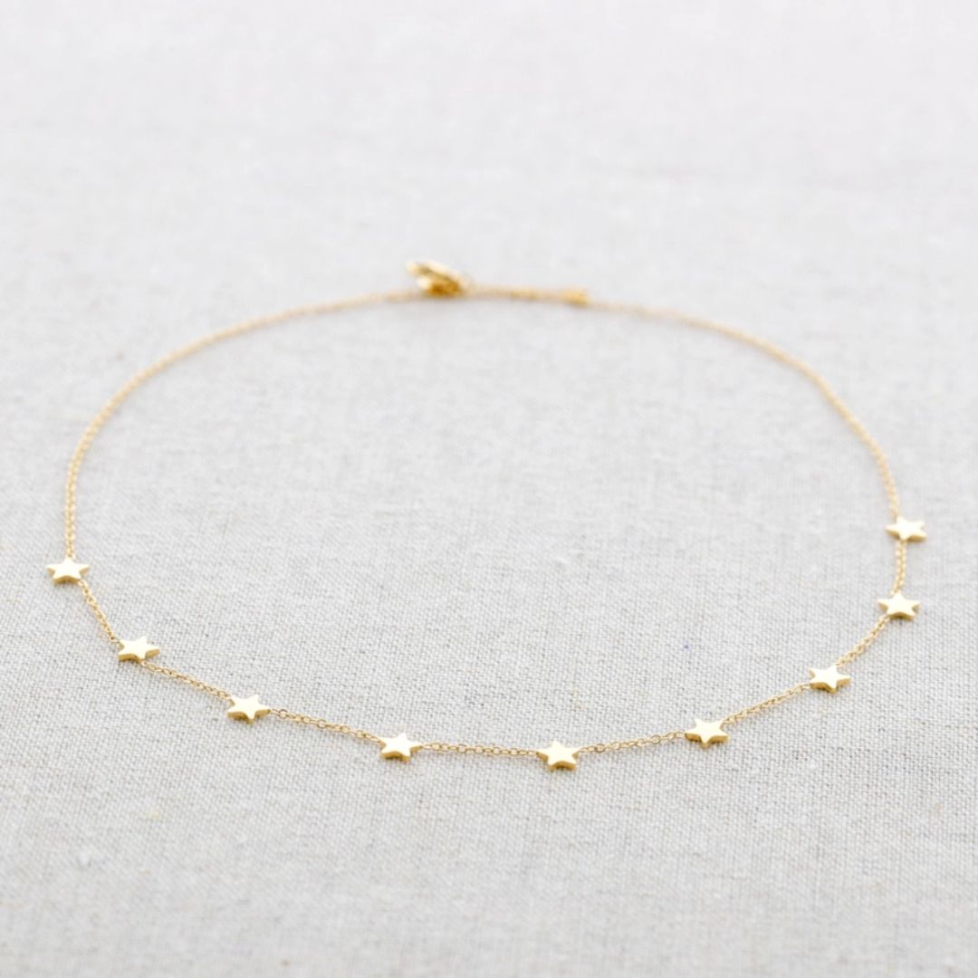 Damen Halskette 'Nine Little Stars' gold