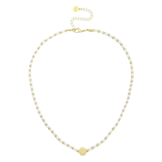Wunderschöne Perlenkette mit Smileys gold/pearl