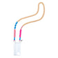 Damen Handykette handgflochten beige/blau/pink