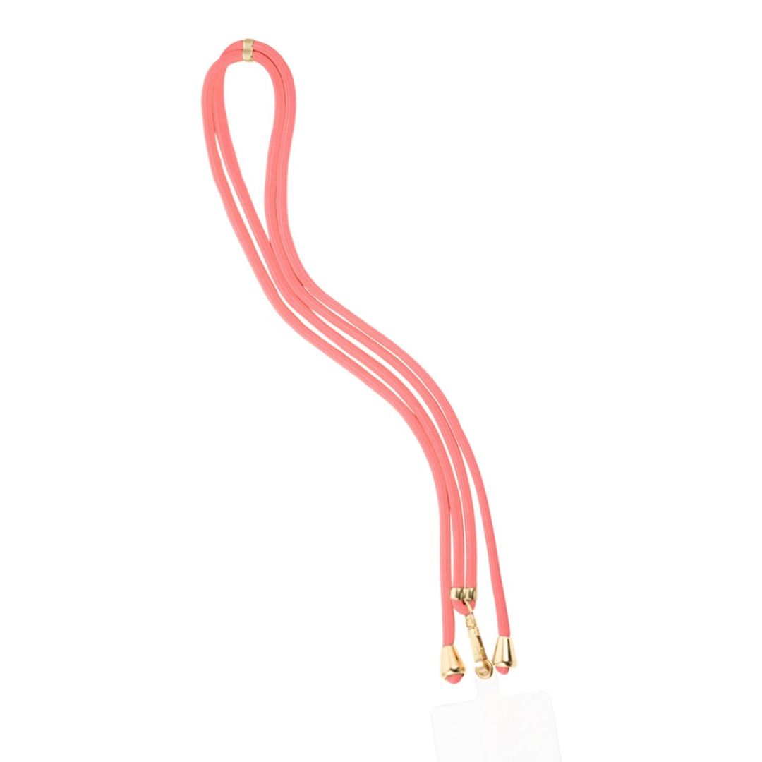 Handykette lang geflochten unifarben pink