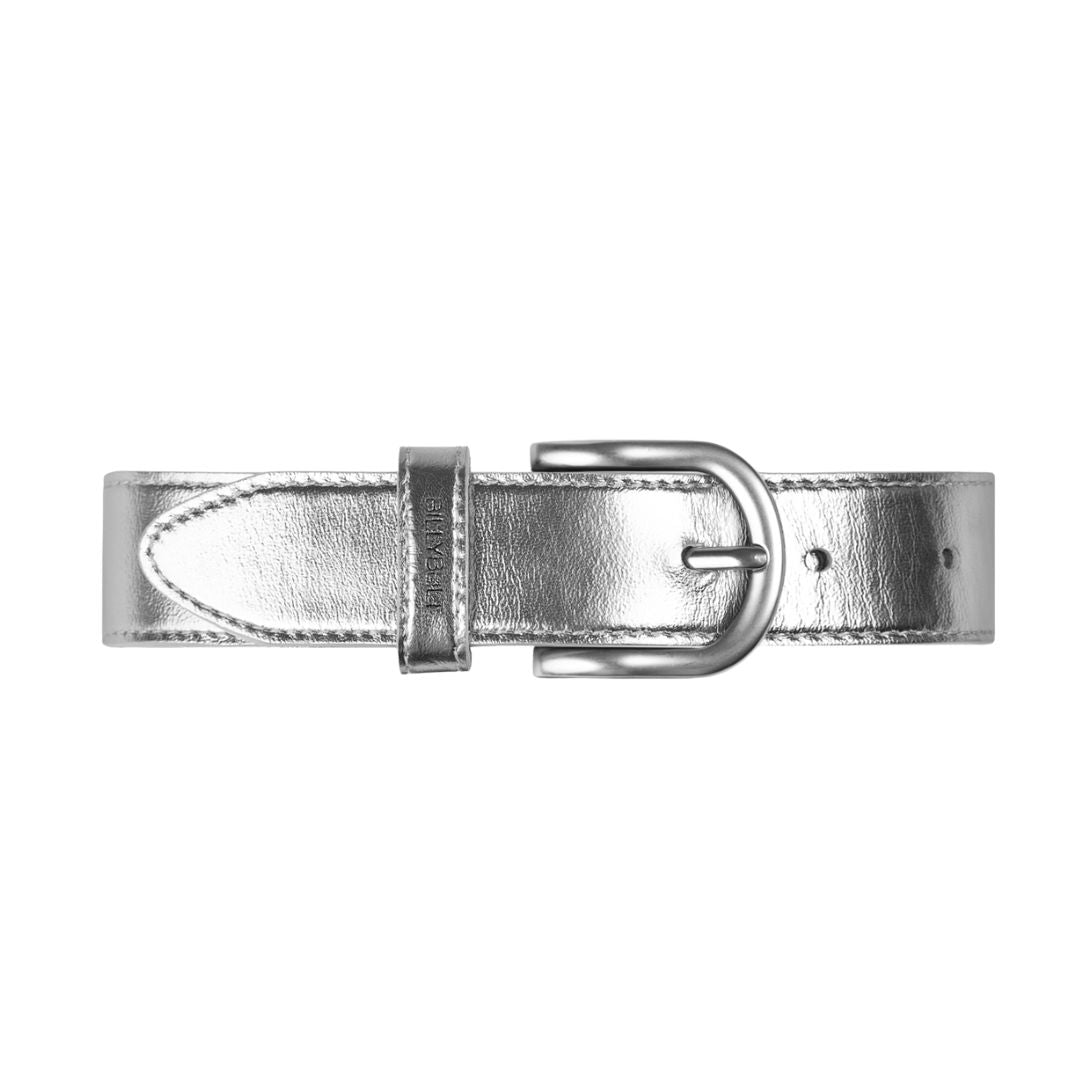 Damen Ledergürtel einfarbig silber
