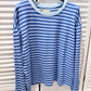 Damen T-Shirt LS gestreift blau