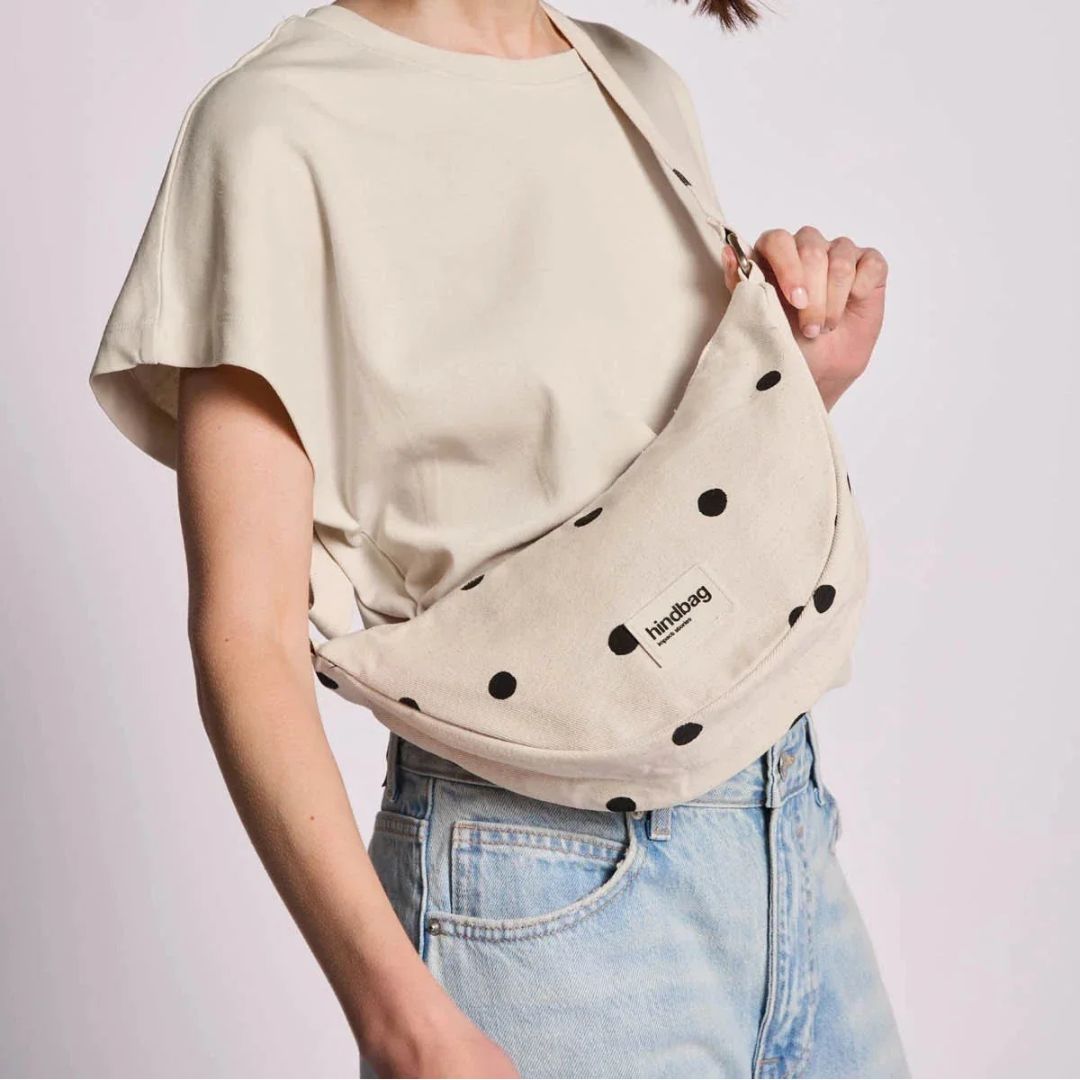 Damen Gürteltasche 'Andrea gepunktet' ecru
