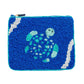 Münzbörse bestickt 'Turtle' blau