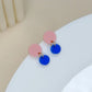 Damen Ohrringe 'Big Dotty' rosa/tiefblau