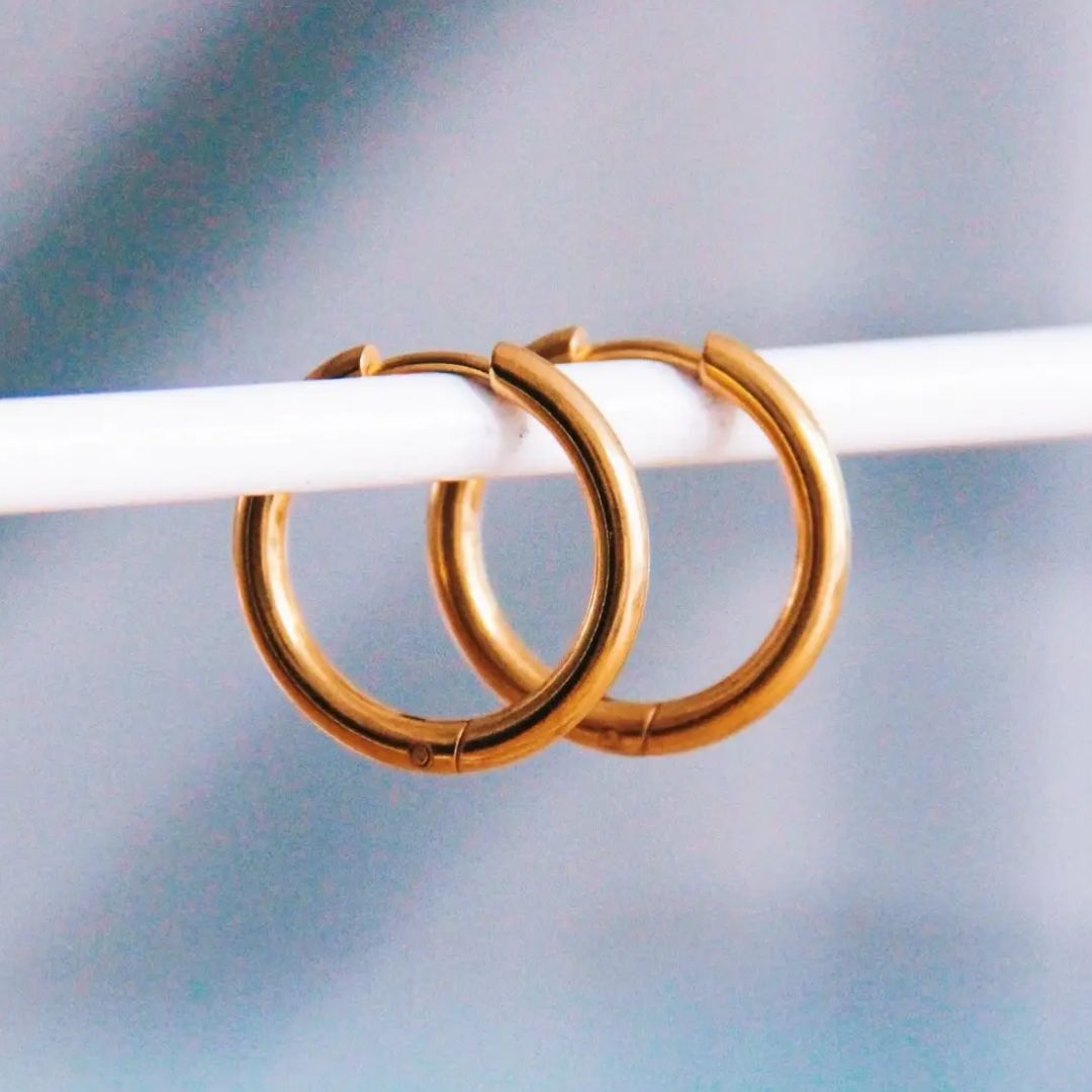 Damen Ohrringe Creolen gold 'Basic' 20 mm