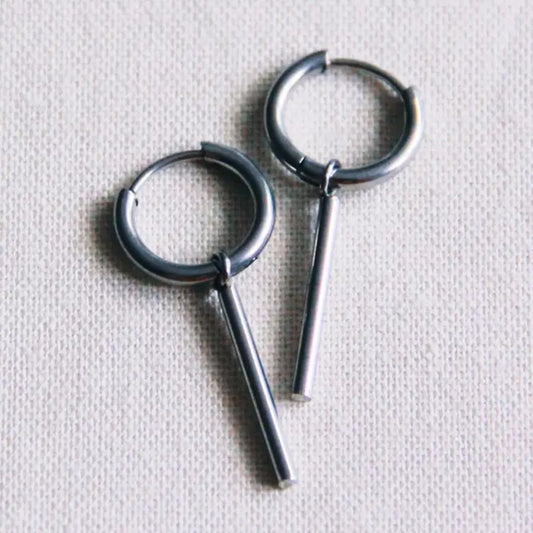 Damen Ohrringe Creolen mit Stäben silber 12mm