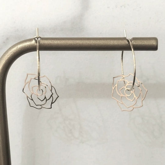 Damen Creolen 'Roses' silber