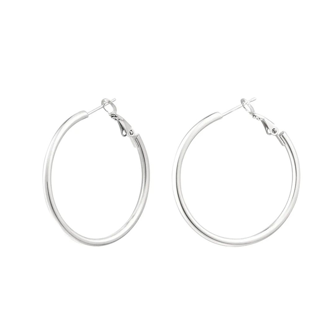 Damen Creolen 'Basic Medium' silber