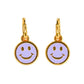 Ohrringe Creolen Smiley lila