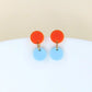 Damen Ohrringe Dotty orange/hellblau