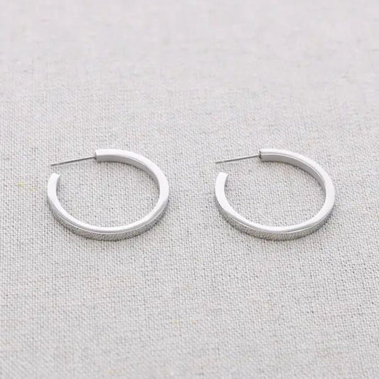 Damen Ohrringe flache Creolen silber