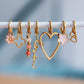 Damen Ohrringe mit langem Herz in Gold
