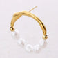 Damen Ohrringe mit Perlenapplikation gold