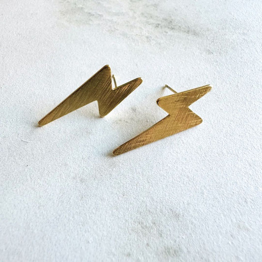 Damen Ohrstecker 'Lightning' matt gold