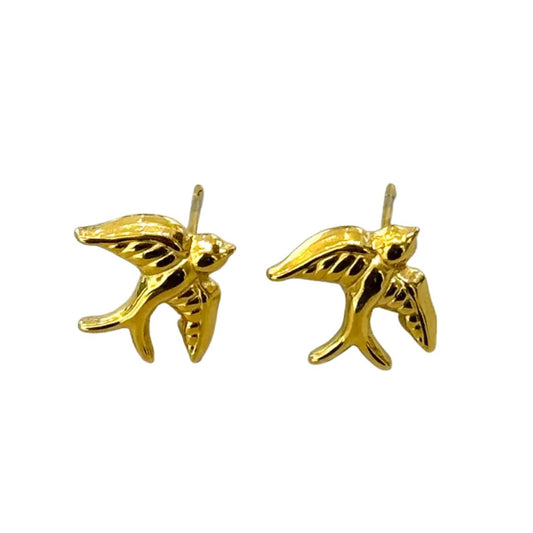 Damen Ohrstecker 'Mini Schwalben' gold