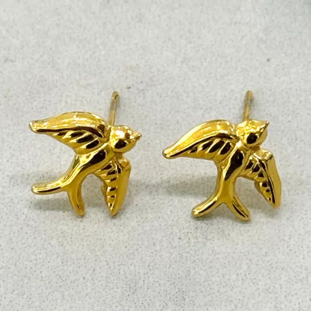 Damen Ohrstecker 'Mini Schwalben' gold