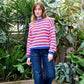 Damen Pullover Feinstrick 'Ana' blau/rosa
