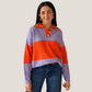 Damen Pullover 'Paola' orange/lila