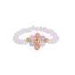 Elastischer Damen Perlen-Ring 'Blume' rosa