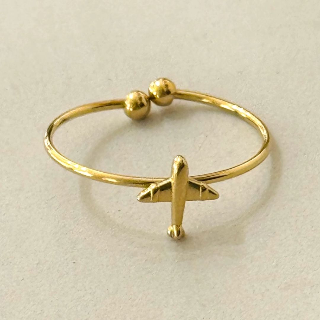Damen Ring 'Flugzeug' gold
