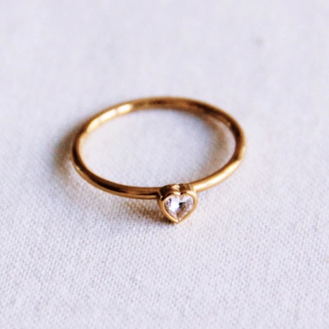Damen Ring 'Kristallherz' gold