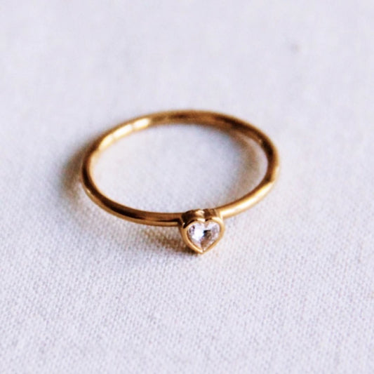 Damen Ring 'Kristallherz' gold