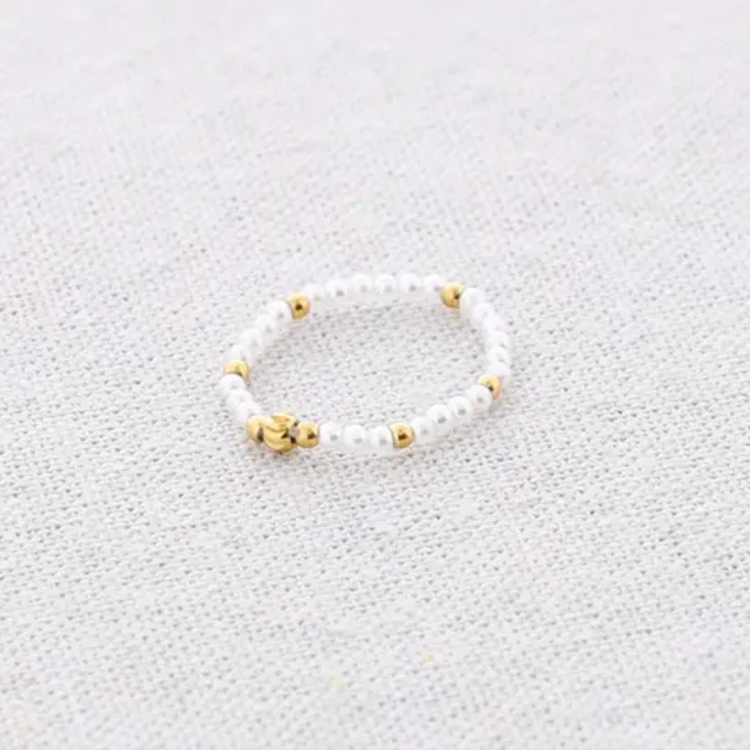 Damen Ring 'Perlitas' mit weißen Perlen