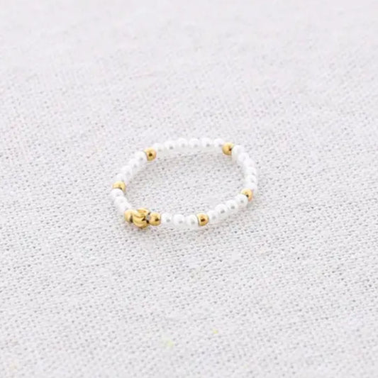 Damen Ring 'Perlitas' mit weißen Perlen