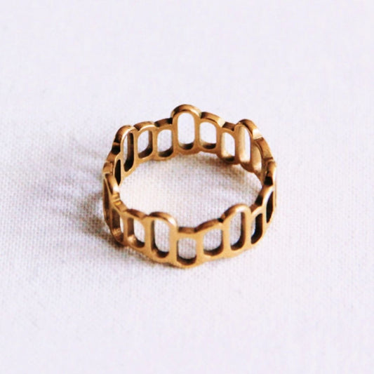 Damen Ring 'Quadrate' gold