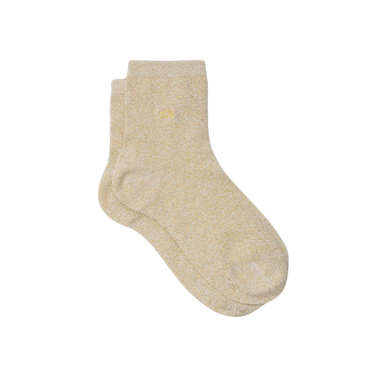 Socken mit Glitzer beige