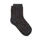 Glitzersocken mit Leopardenmuster schwarz/silber