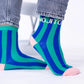 Damen Socken gestreift 'MOJITO' blau/grün