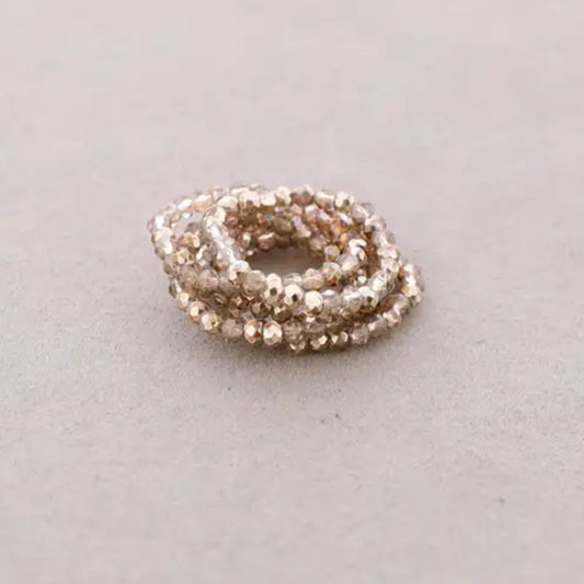 Damen Streifen-Ring elastisch mit facettierten Kristallen