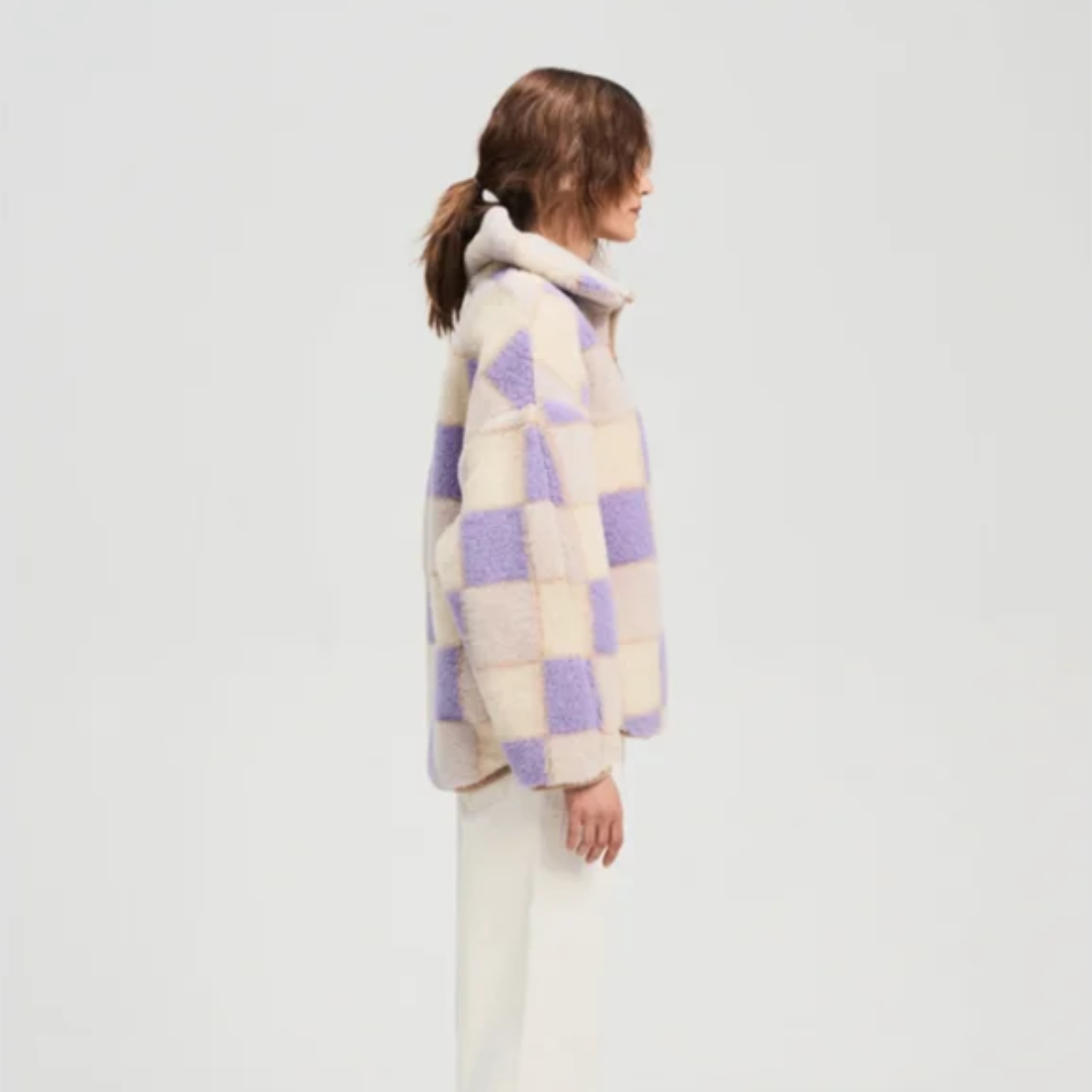 Damen Sweater 'BEL' lila kariert