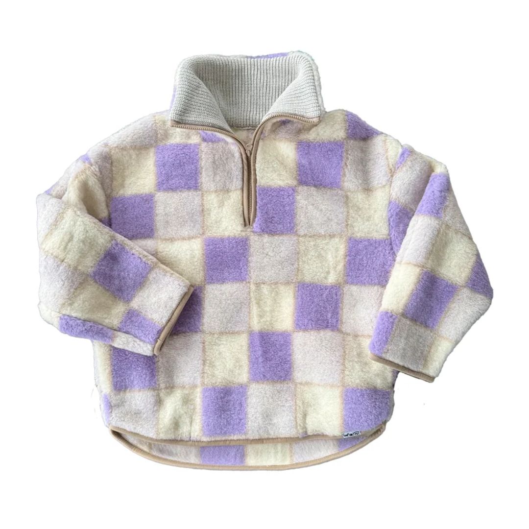Damen Sweater 'BEL' lila kariert