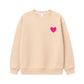 Damen Sweatshirt 'Herz' beige/neonpink