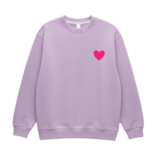 Damen Sweatshirt 'Herz' flieder/neonpink