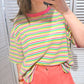 Damen T-Shirt gestreift multicolor