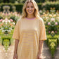 Damen T-Shirt gestreift rosa/gelb-rosa