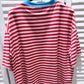 Damen T-Shirt gestreift rosa/rot-blau