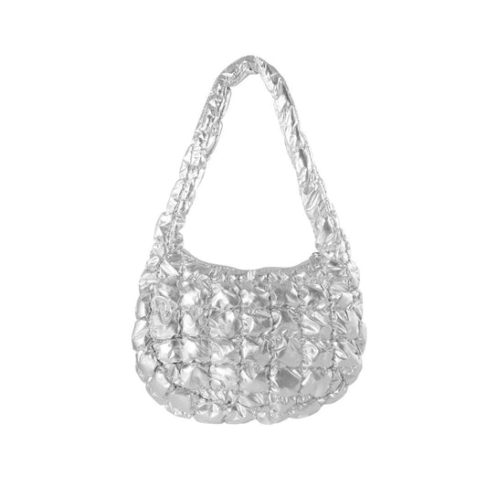 Umhängetasche unifarben 'Padded Bag' silber