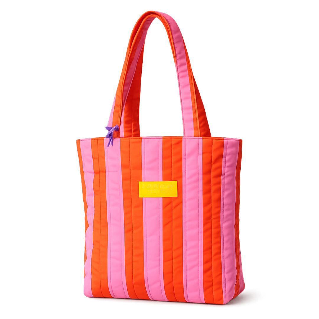Gestreifte Damentasche rosa/orange