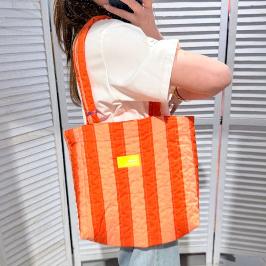 Gestreifte Damentasche korall/orange