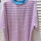 Damen T-Shirt gestreift rosa/blau