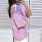 Damen T-Shirt gestreift rosa/blau